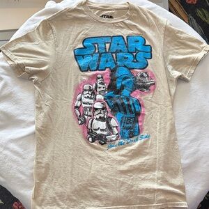 Star Wars Kids Beige and Blue Graphic Tee